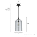 Hunter Lighting 1920-HL Lochmeade Clear Seeded Glass 1 Light Large pendant 14