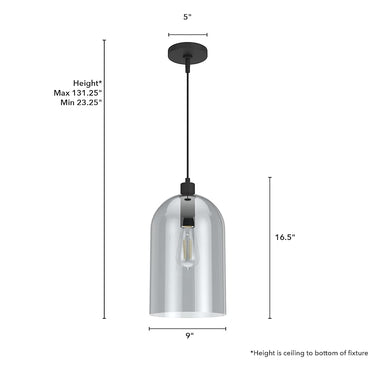 Hunter Lighting 1920-HL Lochmeade Clear Seeded Glass 1 Light Large pendant 14
