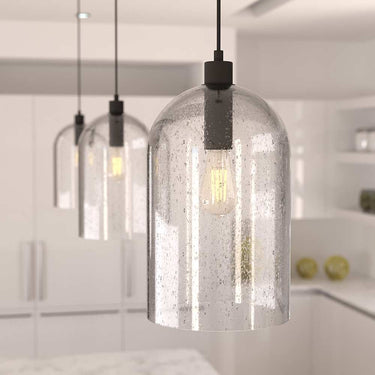 Hunter Lighting 1920-HL Lochmeade Clear Seeded Glass 1 Light Large pendant 18