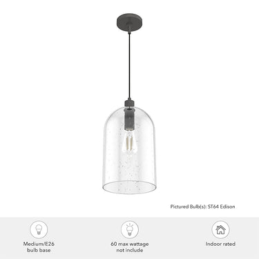 Hunter Lighting 1920-HL Lochmeade Clear Seeded Glass 1 Light Large pendant 19
