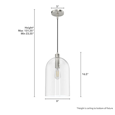 Hunter Lighting 1920-HL Lochmeade Clear Seeded Glass 1 Light Large pendant 6
