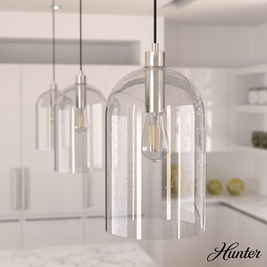 Hunter Lighting 1920-HL Lochmeade Clear Seeded Glass 1 Light Large pendant 4