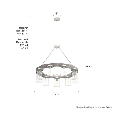Hunter Lighting 1924 Devon Park 9 Light Chandelier 6