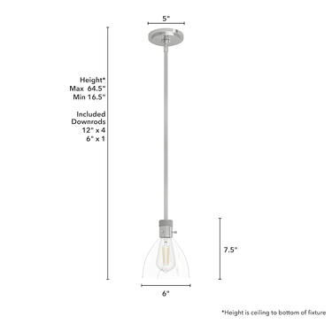 Hunter Lighting 1929-HL Van Nuys 1 Light Mini Pendant 11