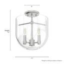 Hunter Lighting 193-HL Sacha 3 Light Semi-Flush Mount 15