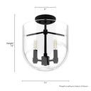 Hunter Lighting 193-HL Sacha 3 Light Semi-Flush Mount 20