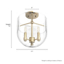 Hunter Lighting 193-HL Sacha 3 Light Semi-Flush Mount 8