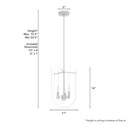 Hunter Lighting 193 Sacha 3 Light Cloche Pendant 12