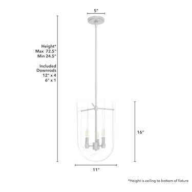 Hunter Lighting 193 Sacha 3 Light Cloche Pendant 12