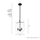 Hunter Lighting 193 Sacha 3 Light Cloche Pendant 17