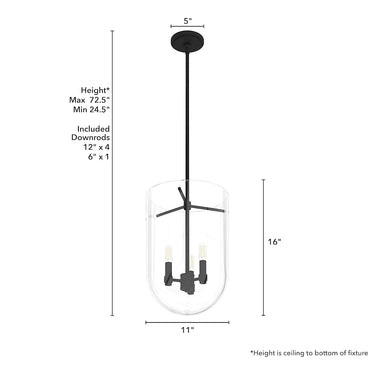 Hunter Lighting 193 Sacha 3 Light Cloche Pendant 17