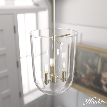 Hunter Lighting 193 Sacha 3 Light Cloche Pendant 4