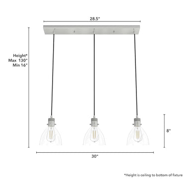 Hunter Lighting 1930-HL Van Nuys 3 Light Linear Cluster 14