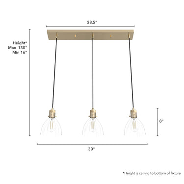 Hunter Lighting 1930-HL Van Nuys 3 Light Linear Cluster 6