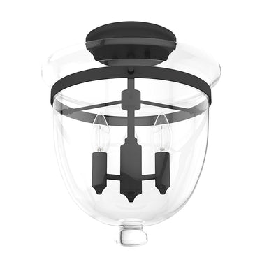 Hunter Lighting 1931-HL Belltown 3 Light Semi-Flush Mount in Natural Iron 1