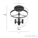 Hunter Lighting 1931-HL Belltown 3 Light Semi-Flush Mount in Natural Iron 4