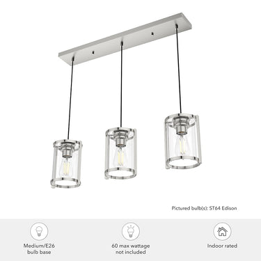 Hunter Lighting 1995-HL Astwood 3 Light Cluster Linear 14