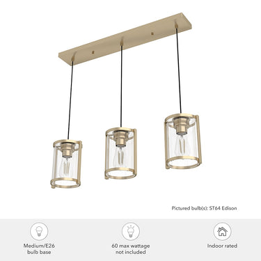 Hunter Lighting 1995-HL Astwood 3 Light Cluster Linear 7