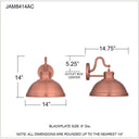 Jameson 1 Light Outdoor Wall Sconce 3