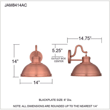 Jameson 1 Light Outdoor Wall Sconce 3