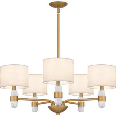 Kimberly 5 Light Chandelier in Brushed Weathered Brass 4
