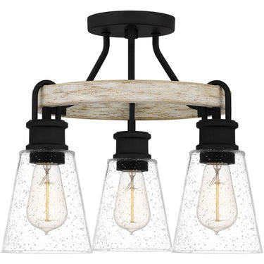 Kingsbridge 3 Light Semi-Flush Mount in Earth Black 3