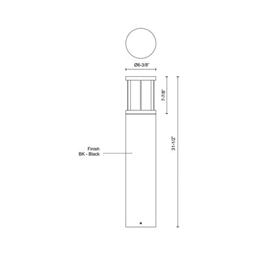 Kuzco Alden EB49031-BK-UNV 31 Inch LED Exterior Bollard 1