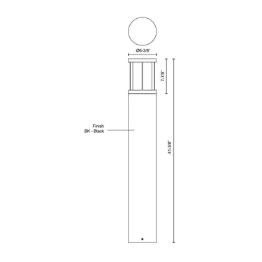 Kuzco Alden EB49041-BK-UNV 41 Inch LED Exterior Bollard 1