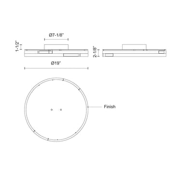 Kuzco Anello Minor FM52719 19 Inch LED Flush Mount 2