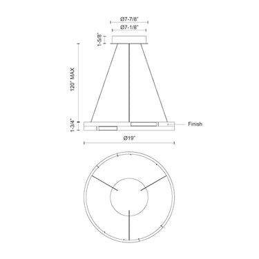 Kuzco Anello Minor PD52719 19 Inch LED Pendant 3