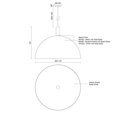 Kuzco Archibald 32-in Pendant 5