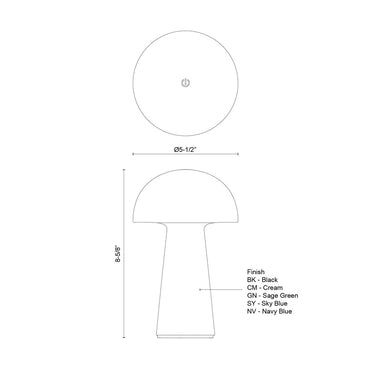 Kuzco Asher TL64108 8 Inch LED Table Lamp 3