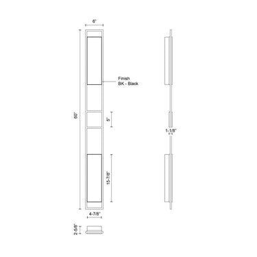 Kuzco Aspen EW72560-BK 60 Inch LED Exterior Wall Sconce 2