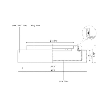 Kuzco Aston FM48614-5CCT 14 Inch LED Flush Mount 2