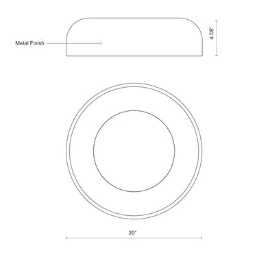 Kuzco Beacon FM13120 20 Inch LED Flush Mount 2