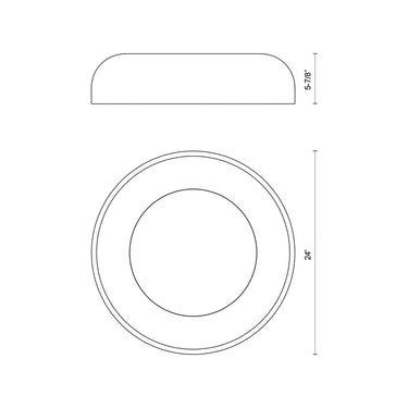 Kuzco Beacon FM13124 24 Inch LED Flush Mount 2