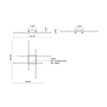 Kuzco Blade FM23534 34 Inch LED Flush Mount 2