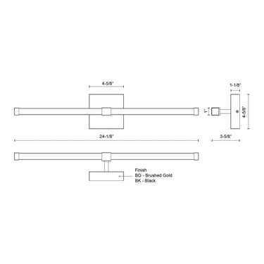 Kuzco Blade VL23524 24 Inch LED Vanity Light 1