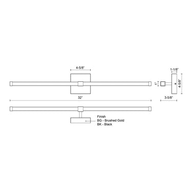 Kuzco Blade VL23532 32 Inch LED Vanity Light 1