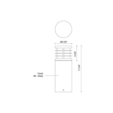 Kuzco Blaine EB47818-BK-UNV 18 Inch LED Exterior Bollard 1