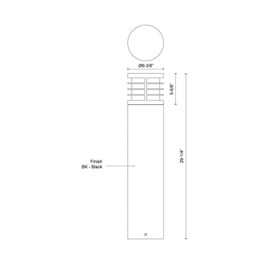 Kuzco Blaine EB47829-BK-UNV 29 Inch LED Exterior Bollard 1