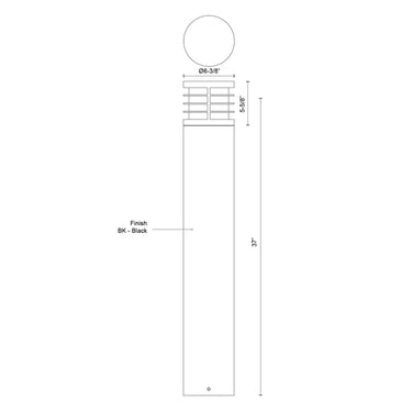 Kuzco Blaine EB47837-BK-UNV 37 Inch LED Exterior Bollard 1