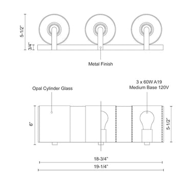 Kuzco Bridgewater 70233 19 Inch Vanity Light 1