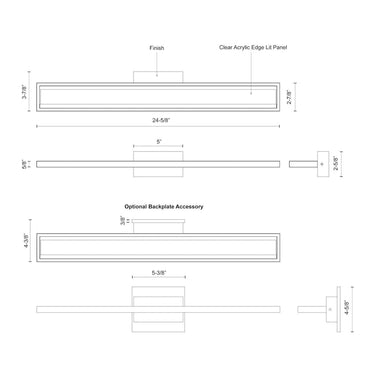 Kuzco Brio VL63624 24 Inch LED Vanity Light 1