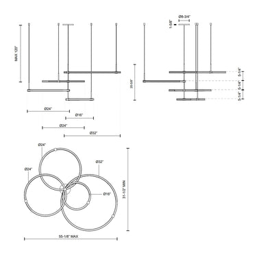 Kuzco Bruni CH24755 55 Inch LED Chandelier 2