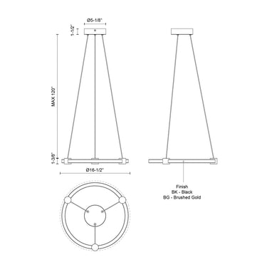 Kuzco Bruni PD24716 16 Inch LED Pendant 2