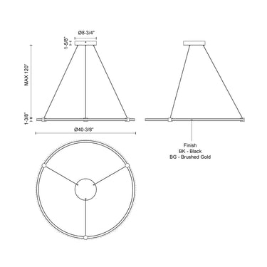 Kuzco Bruni PD24748 40 Inch LED Pendant 2
