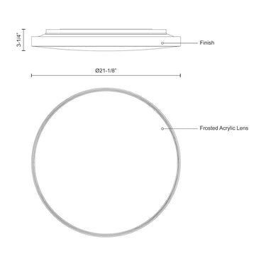 Kuzco Brunswick FM43522 22 Inch LED Flush Mount 1