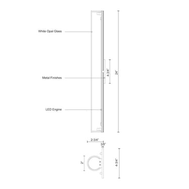 Kuzco Bute WS8324 24 Inch LED Wall Sconce 2