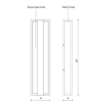 Kuzco Caspian EW6824-GY 24 Inch LED Exterior Wall Sconce 2